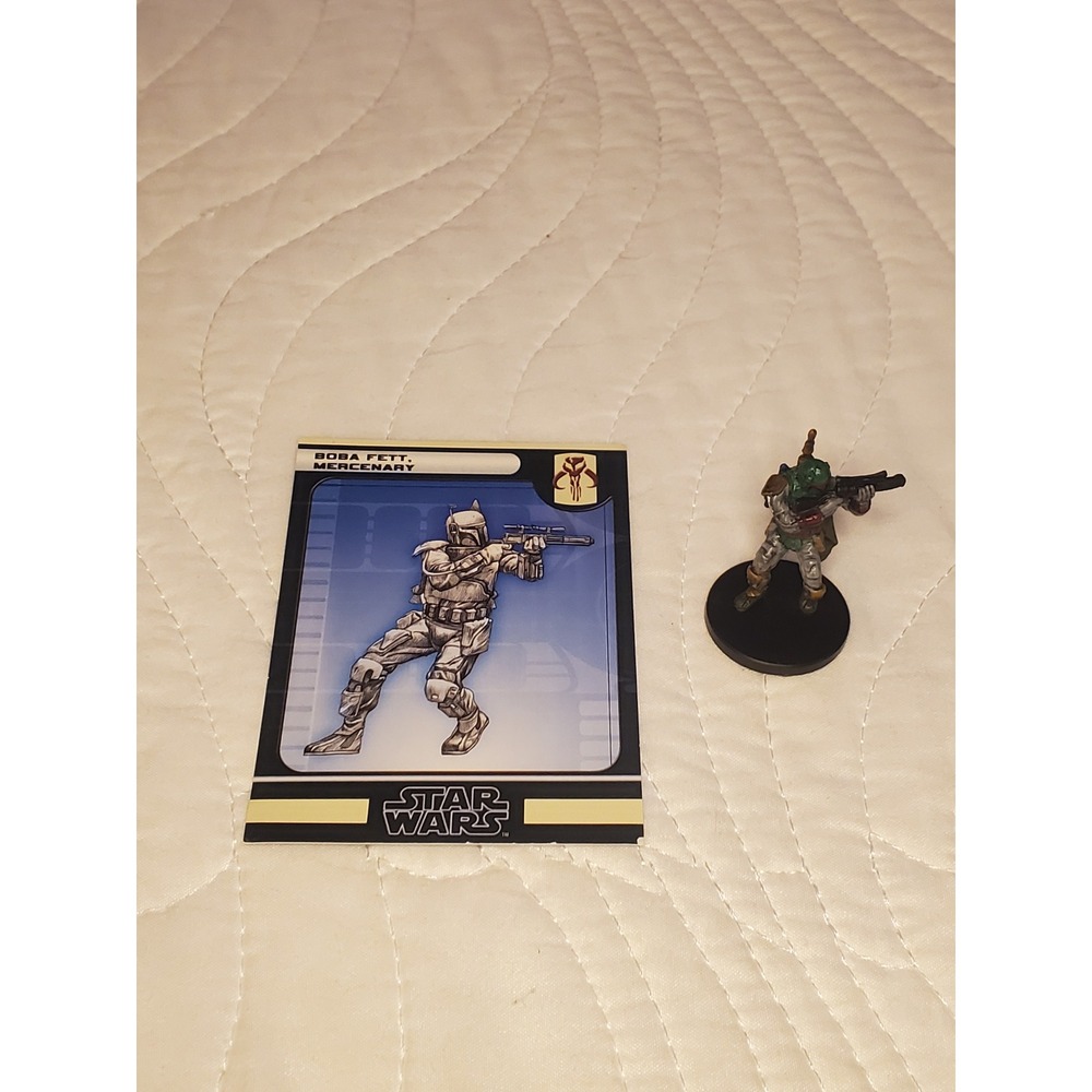 Star Wars Miniatures Boba Fett Mercenary 47/60 2007 Figure and Card Wizards
